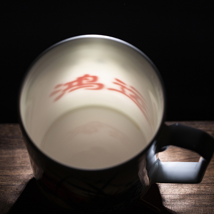 景德镇陶瓷手绘双层办公茶杯(图2)