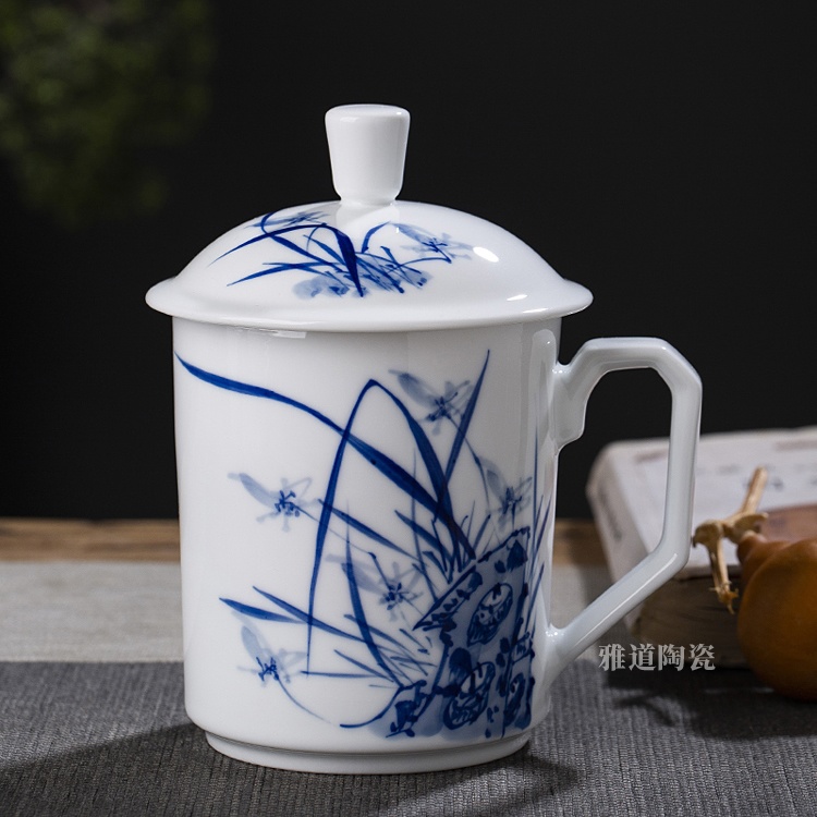 景德镇陶瓷手绘双层办公茶杯(图4)
