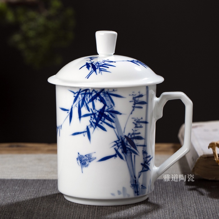 景德镇陶瓷手绘双层办公茶杯(图9)