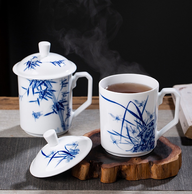 景德镇陶瓷手绘双层办公茶杯(图13)
