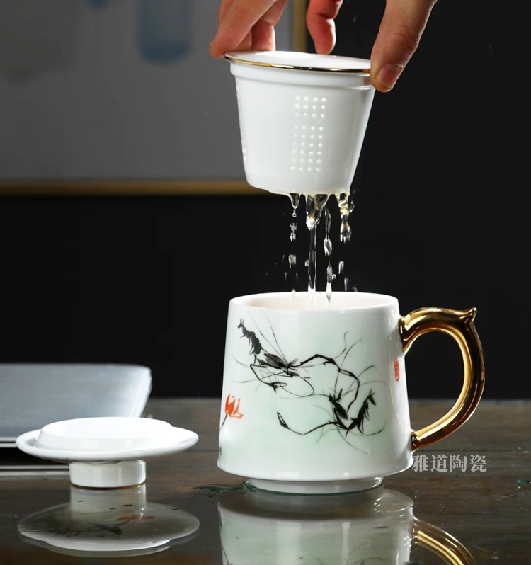 景德镇陶瓷高档礼品茶杯（乐在其中）(图5)