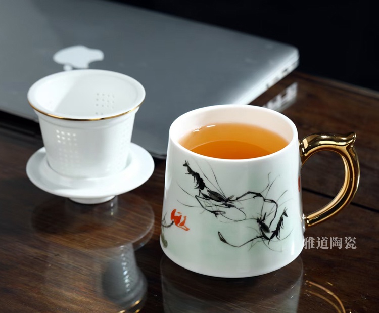 景德镇陶瓷高档礼品茶杯（乐在其中）(图6)