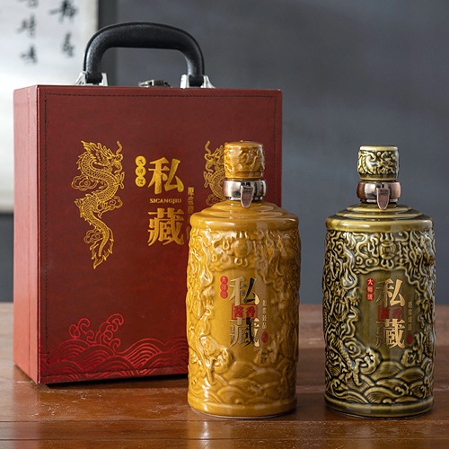 1斤装景德镇龙纹高档陶瓷酒坛礼盒