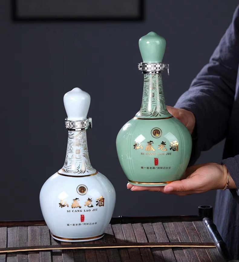 景德镇1斤陶瓷空酒瓶（6瓶装礼盒）(图4)