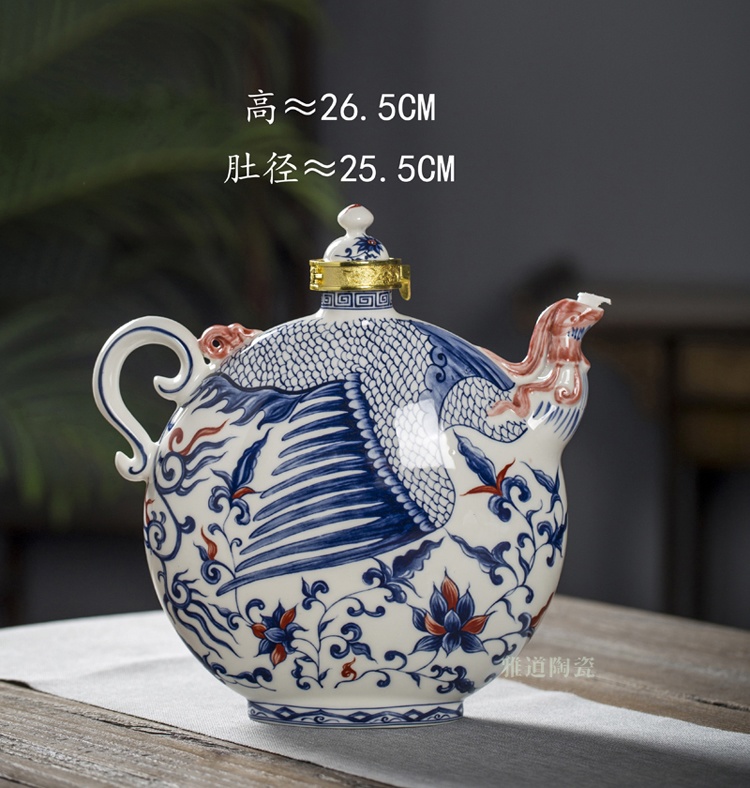 景德镇3斤青花陶瓷工艺酒坛(图4)