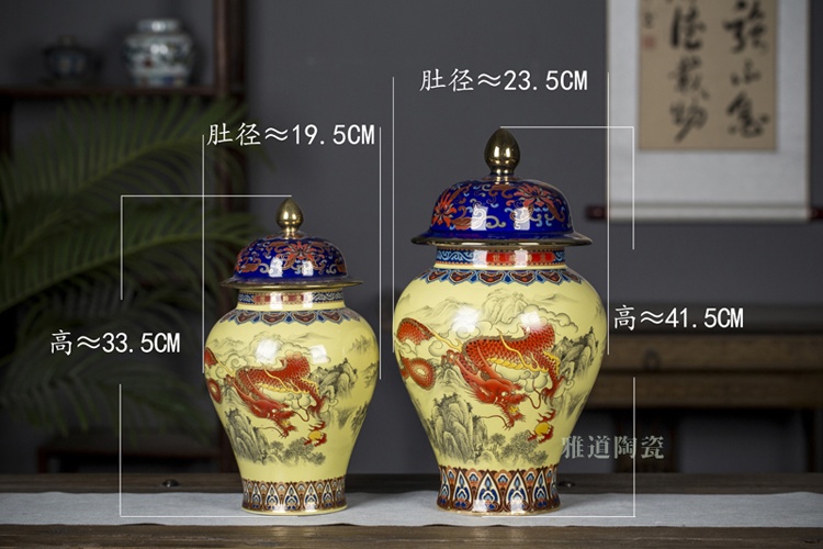 5斤10斤珐琅彩将军罐陶瓷工艺酒坛(图2)
