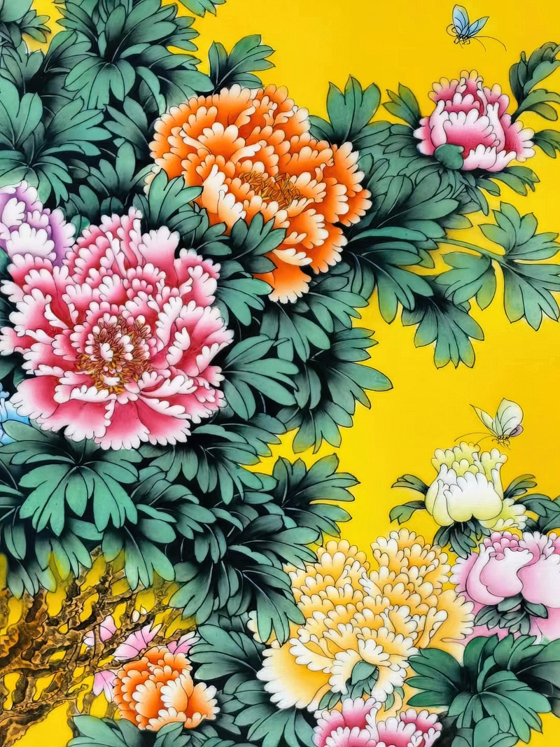 景德镇陶瓷名家花开富贵瓷板画(图5)