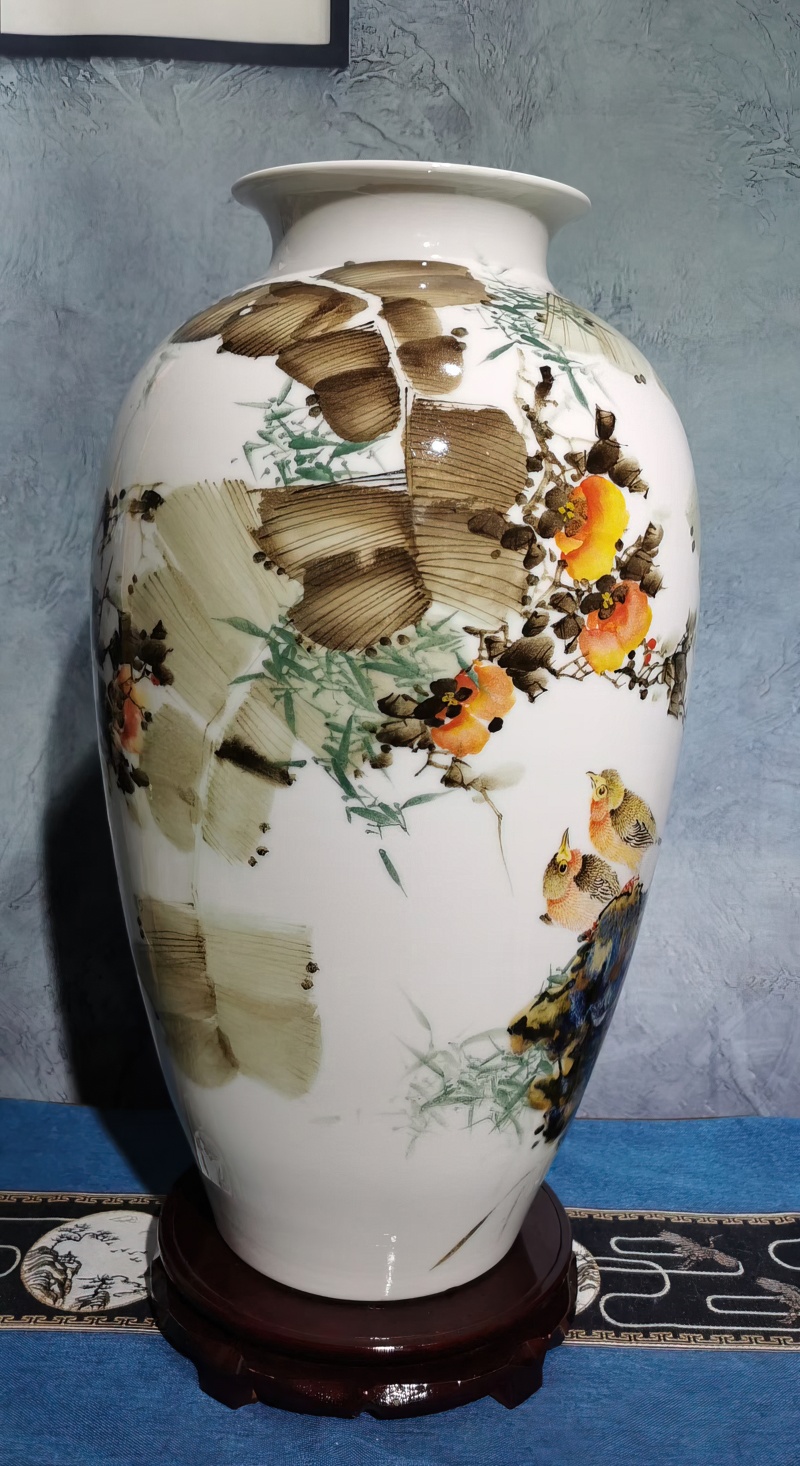 徐建明手绘陶瓷花瓶（事事如意）(图5)