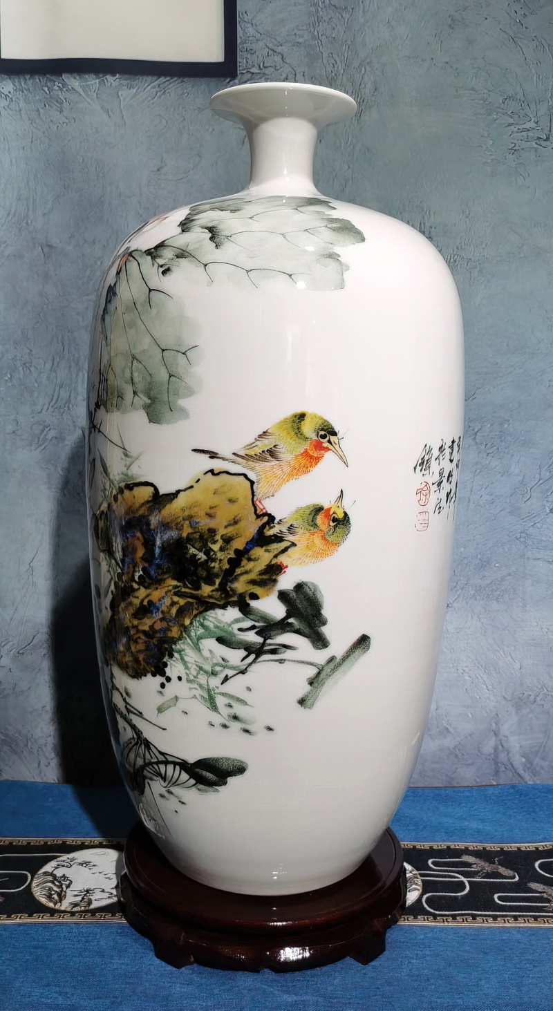 景德镇徐建明手绘艺术花瓶（清香）(图2)