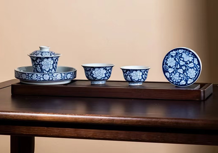 仿古陶瓷茶具盖碗壶承主人杯盖置（8头茶具系列）(图13)