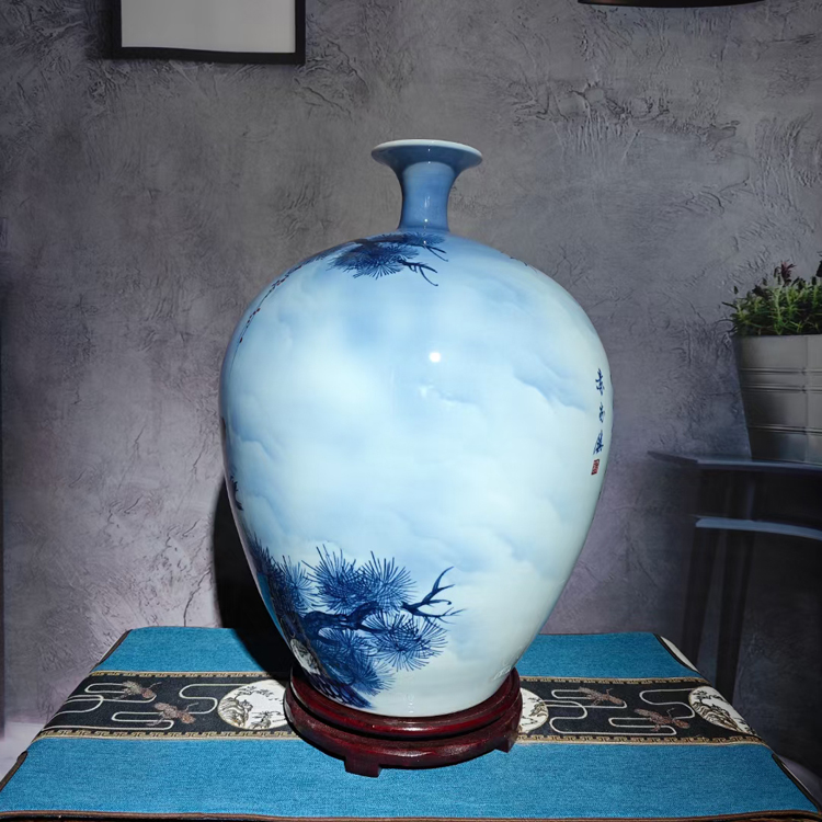 景德镇手绘陶瓷花瓶家居客厅装饰摆件（金鼠旺财）(图7)