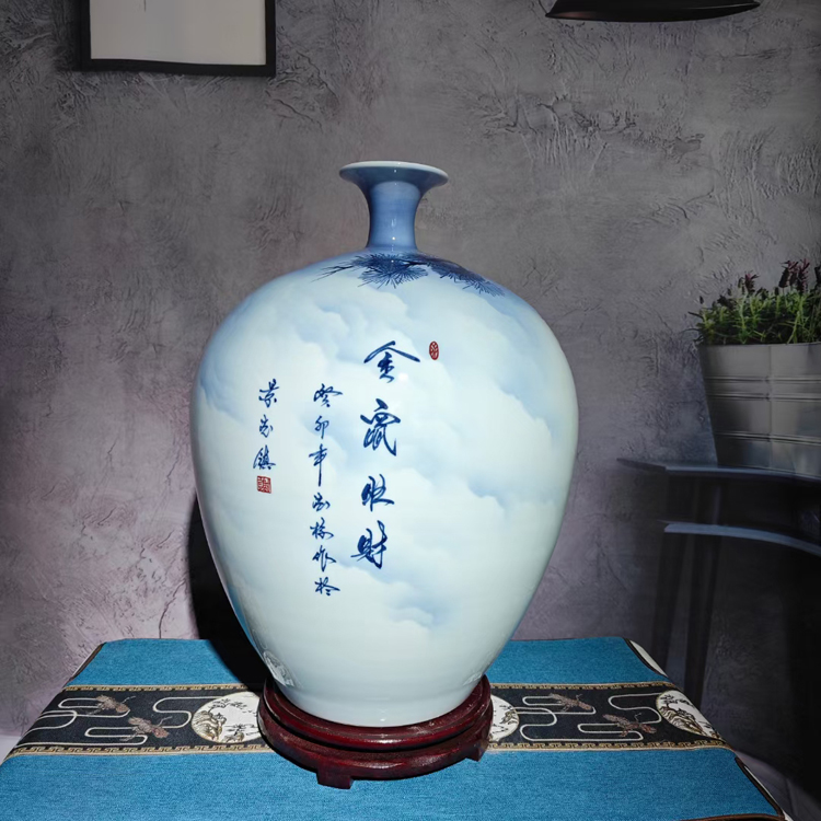 景德镇手绘陶瓷花瓶家居客厅装饰摆件（金鼠旺财）(图8)