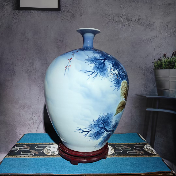 景德镇手绘陶瓷花瓶家居客厅装饰摆件（金鼠旺财）(图9)