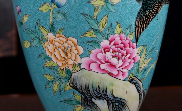 景德镇扒花手绘花鸟艺术陶瓷花瓶(空谷幽兰）(图6)