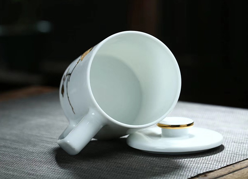 景德镇描金高档商务礼品陶瓷茶杯