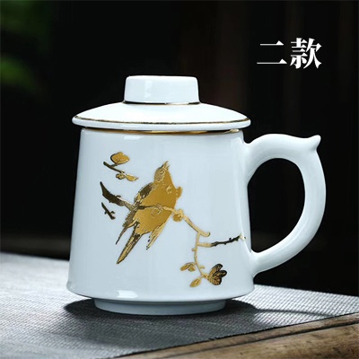 景德镇描金高档商务礼品陶瓷茶杯（2款）