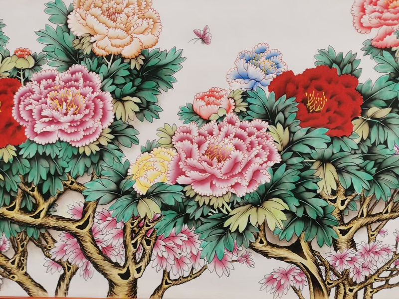 景德镇名家手绘牡丹花开富贵瓷板画(图6)