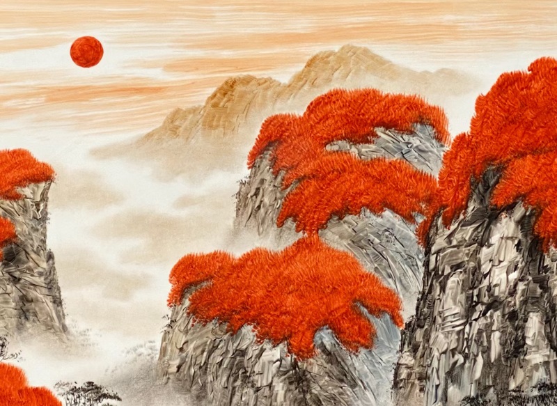 景德镇名家手绘客厅风水瓷板画挂画
