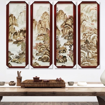 景德镇4幅条屏瓷板画（春夏秋冬）