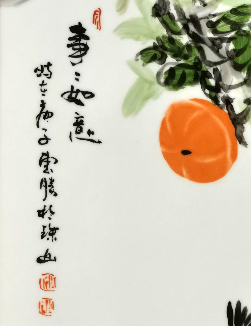 名家手绘家居装饰瓷板画（事事如意）