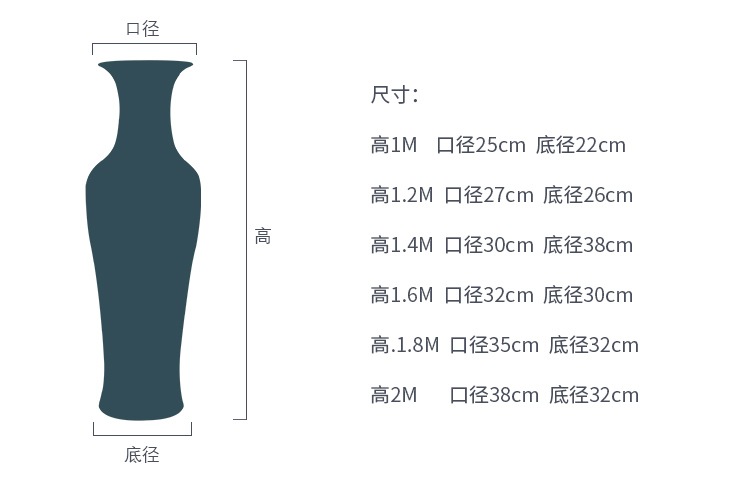 手绘仿古青花江山多娇客厅大花瓶摆件