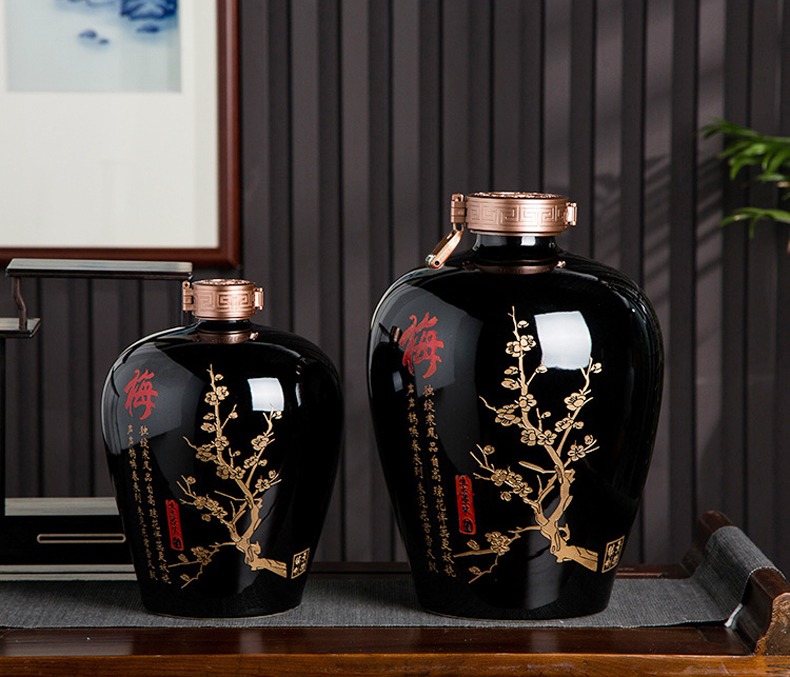 酒坛子10斤机雕梅兰竹菊