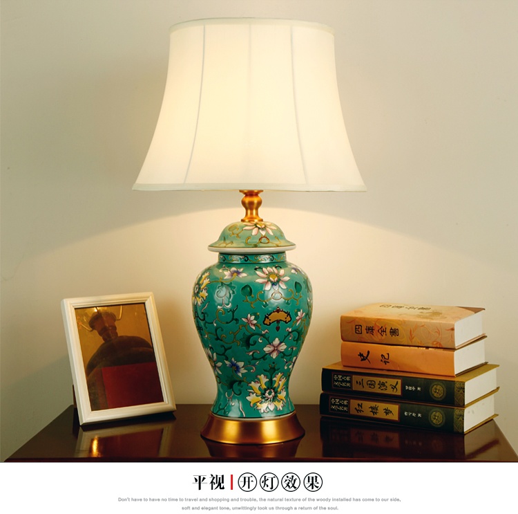 景德镇陶瓷手绘新中式豪华陶瓷台灯