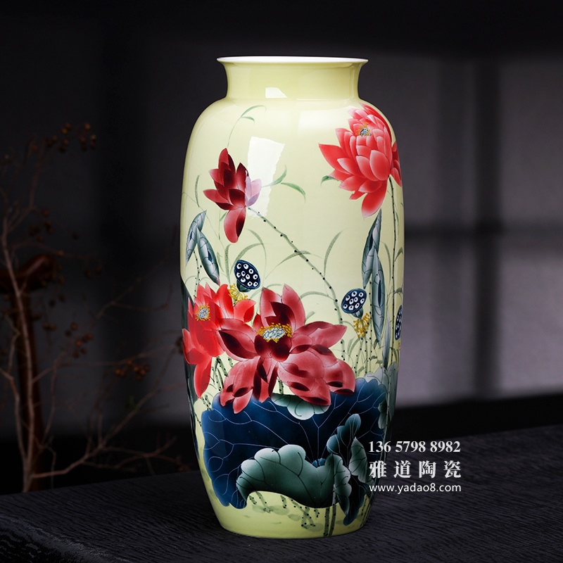 景德镇名家手绘家居客厅装饰陶瓷花瓶摆件